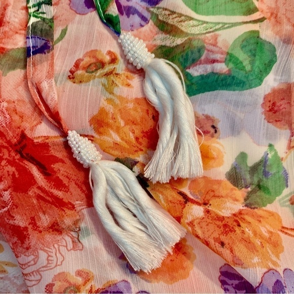 NWT Rachel Roy Wrap Robe L/XL Sheer Lightweight Flowy Boho Pink Purple Floral - Picture 12 of 15